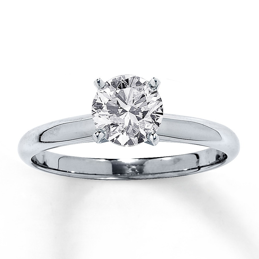 1 Carat Diamond Solitaire Engagement Ring
 Diamond Solitaire Ring 1 carat Round cut 14K White Gold