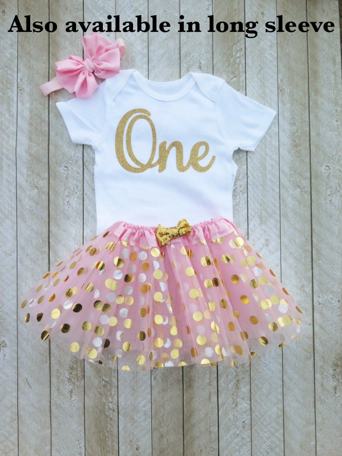 1 Year Old Baby Girl Party Ideas
 Pink and gold first birthday outfit Pink and gold tutu e