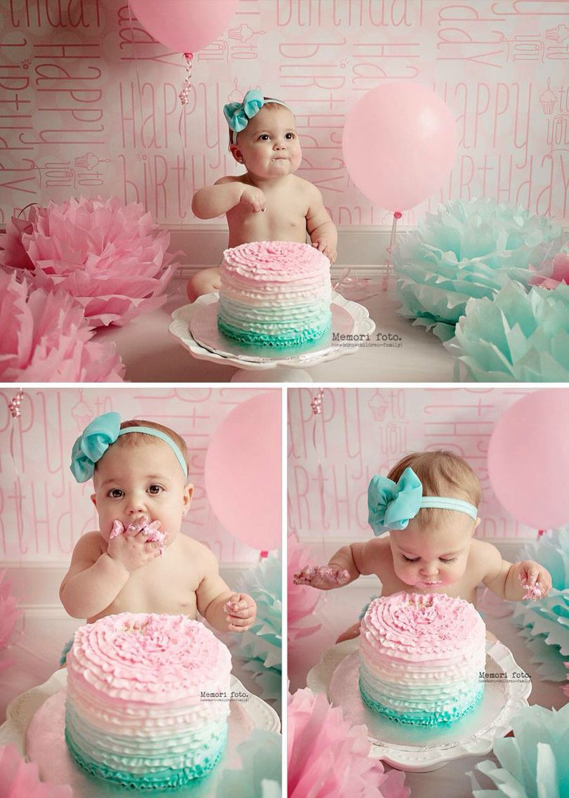 1 Year Old Baby Girl Party Ideas
 1 year old cake smash session Memori foto
