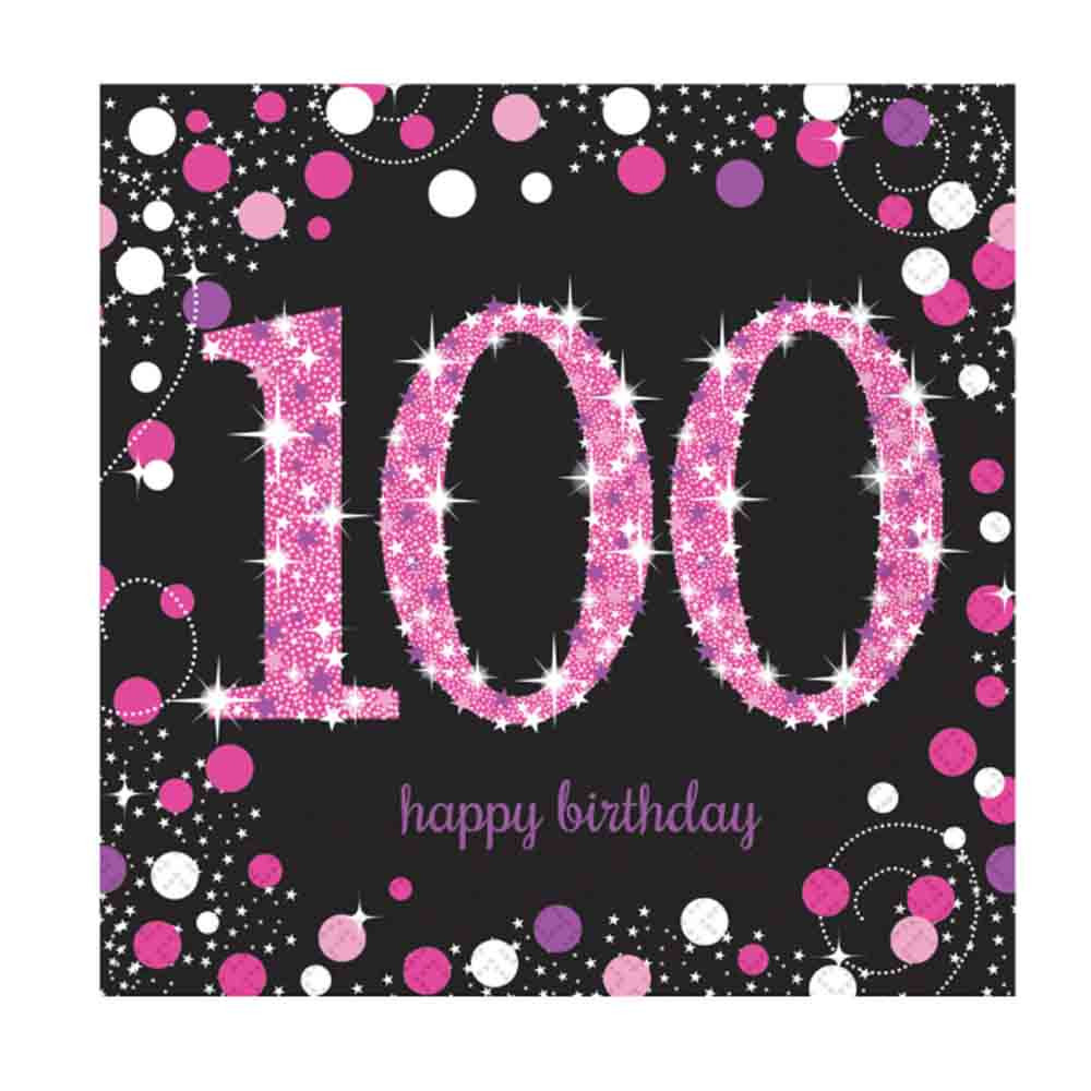 100 Birthday Party Ideas
 100th Birthday Napkins Age 100 Party Supplies