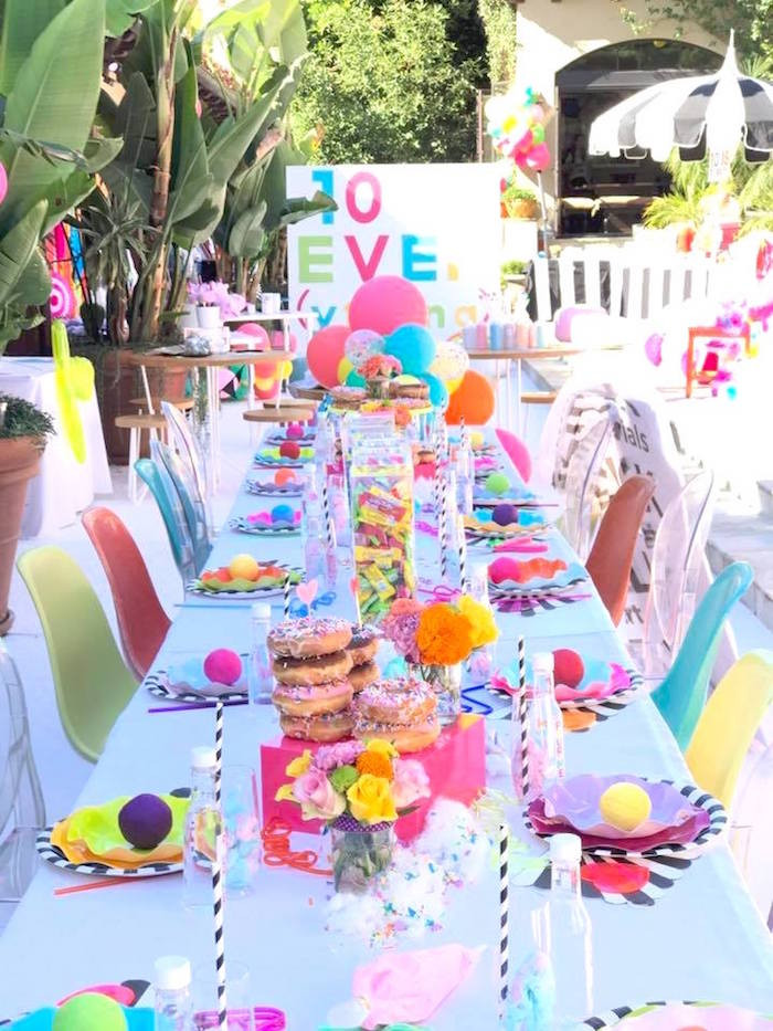 10Th Birthday Gift Ideas For Girl
 Kara s Party Ideas Colorful Modern 10th Birthday Party