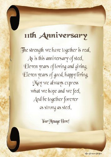 11 Year Anniversary Quotes
 11th Anniversary Personalised Poem Gift Print