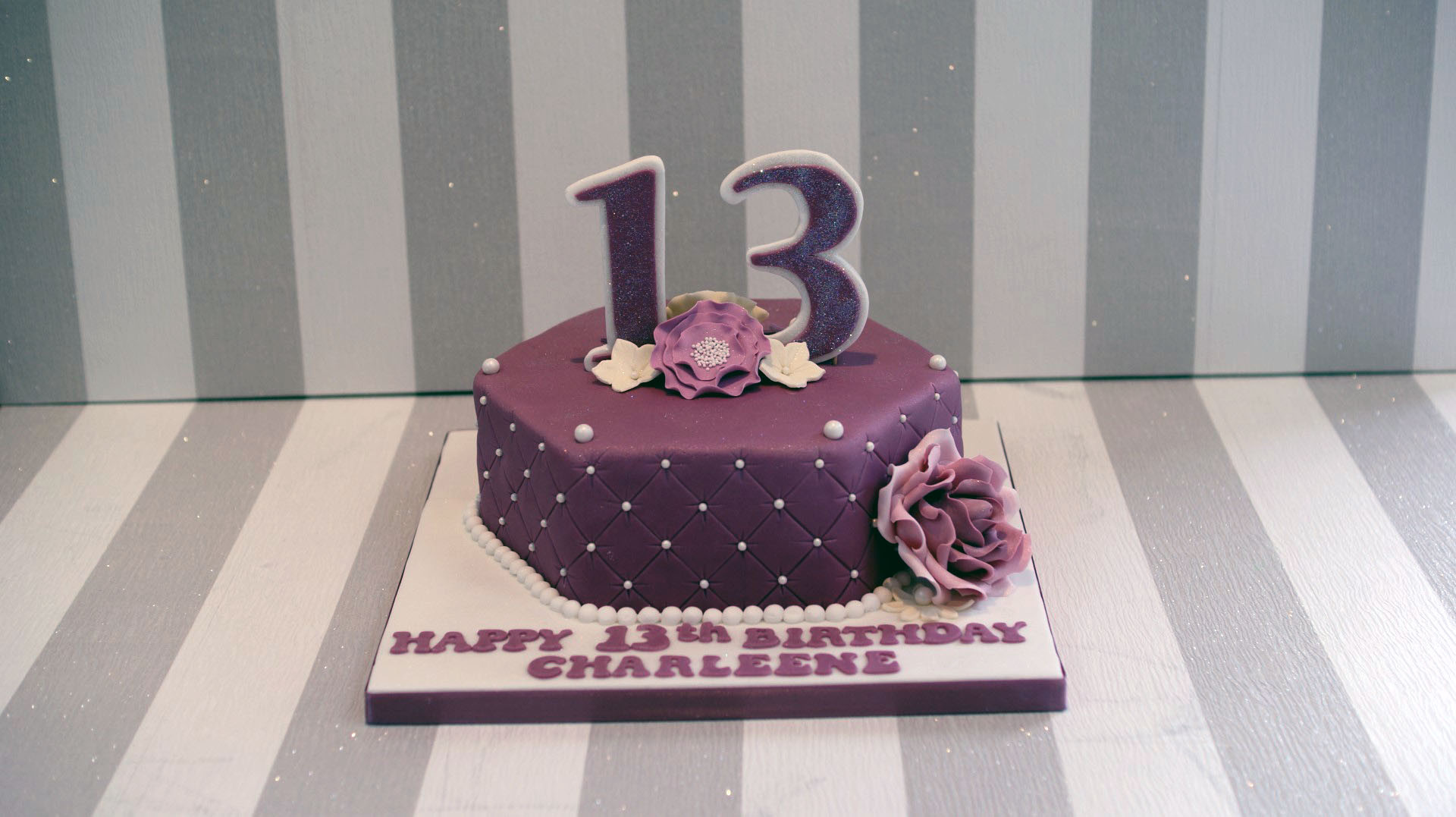 13 Year Old Birthday Cakes
 Pretty 13th Birthday Cake Bakealous