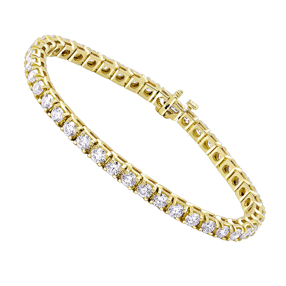 14k Gold Diamond Bracelet
 14K Gold Diamond Tennis Bracelet Round Diamonds 9 72ct