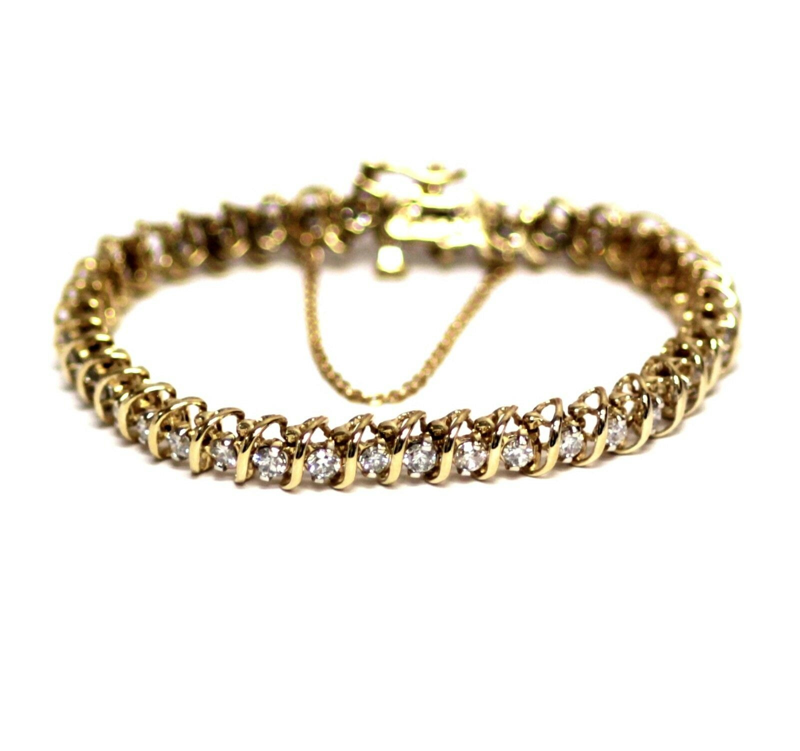 14k Gold Diamond Bracelet
 14k yellow gold 4 0ct la s diamond s link tennis