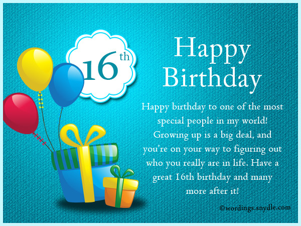 16Th Birthday Quotes For Son
 16th Birthday Wishes Messages and Greetings Wordings