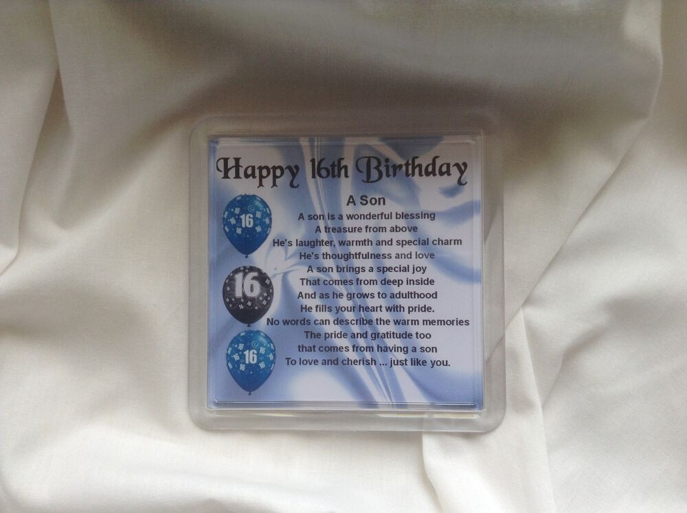 16Th Birthday Quotes For Son
 Personalised Coaster Son Poem 16th Birthday Design