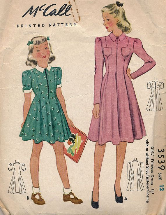 1930S Children Fashion
 Park Pretties Vintage 1930s Girls Dress Sewing by