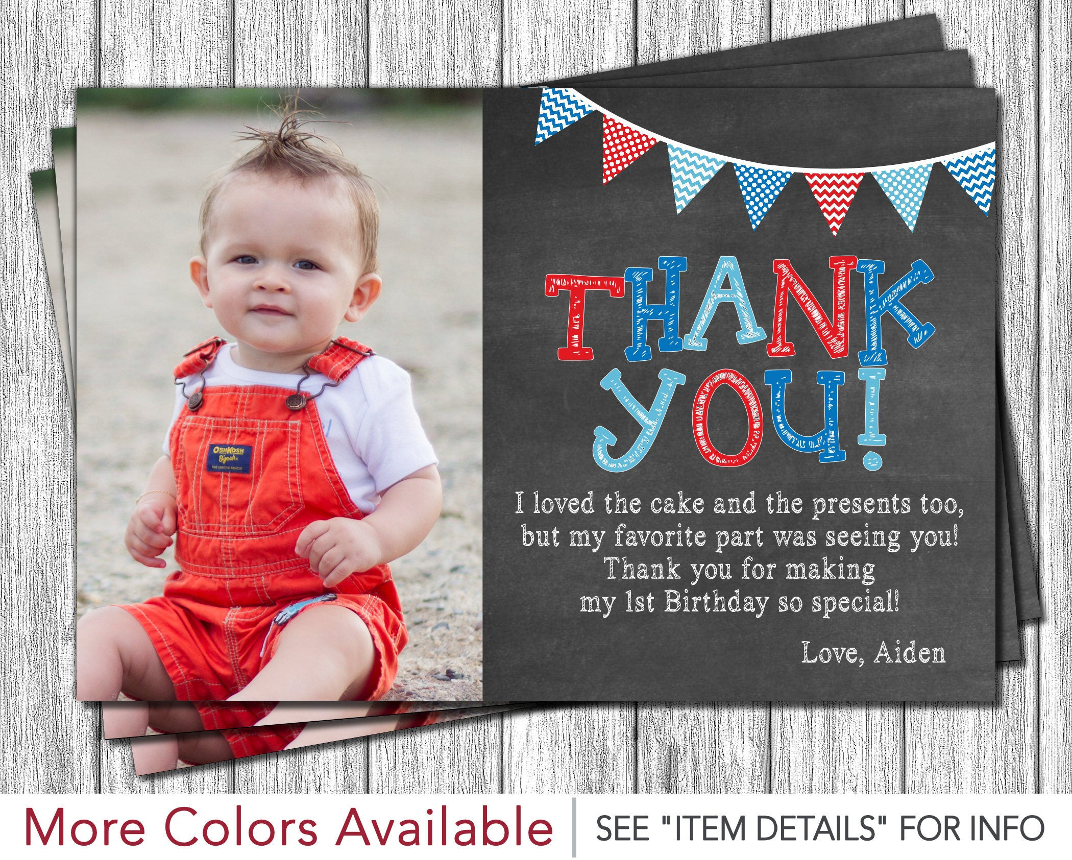 1st Birthday Thank You Card Free Template - Printable Templates Free