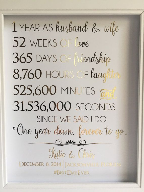 1st Wedding Anniversary Gifts
 First 1st Anniversary Gift Anniversary Gift For