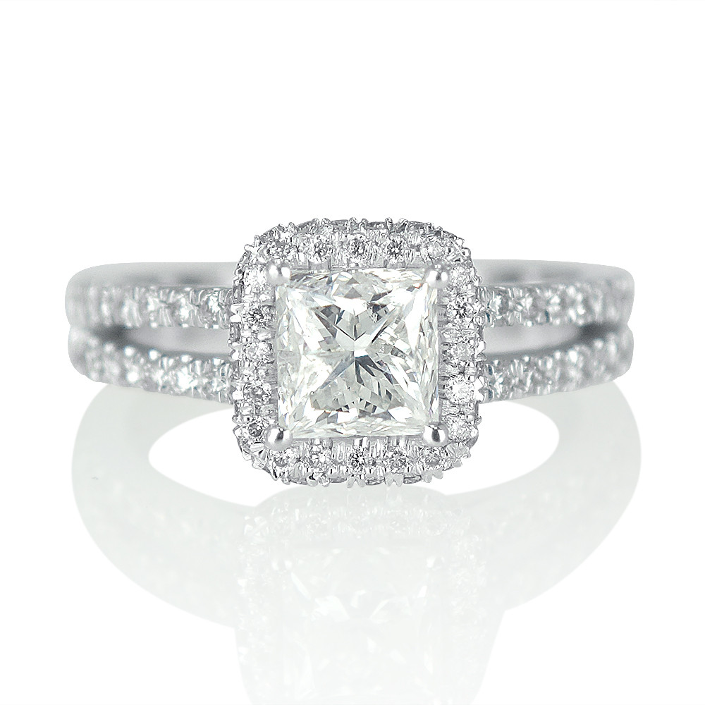 2 Carat Diamond Solitaire Engagement Ring
 2 Carat Solitaire Princess Cut Diamond Engagement Ring G H