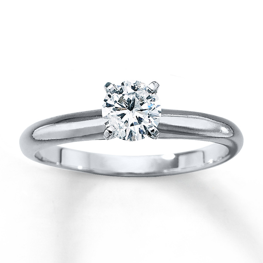 2 Carat Diamond Solitaire Engagement Ring
 Diamond Solitaire Ring 1 2 carat Round cut 14K White Gold