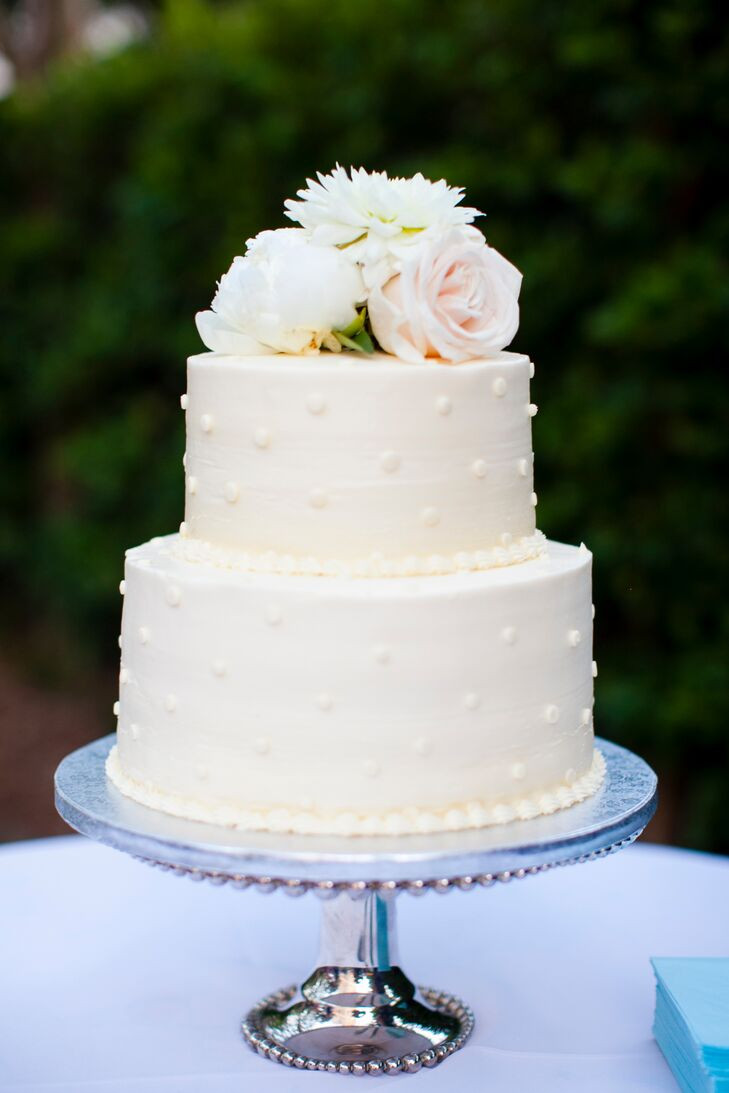 2 Layer Wedding Cakes
 Two Tier Polka Dot Buttercream Wedding Cake