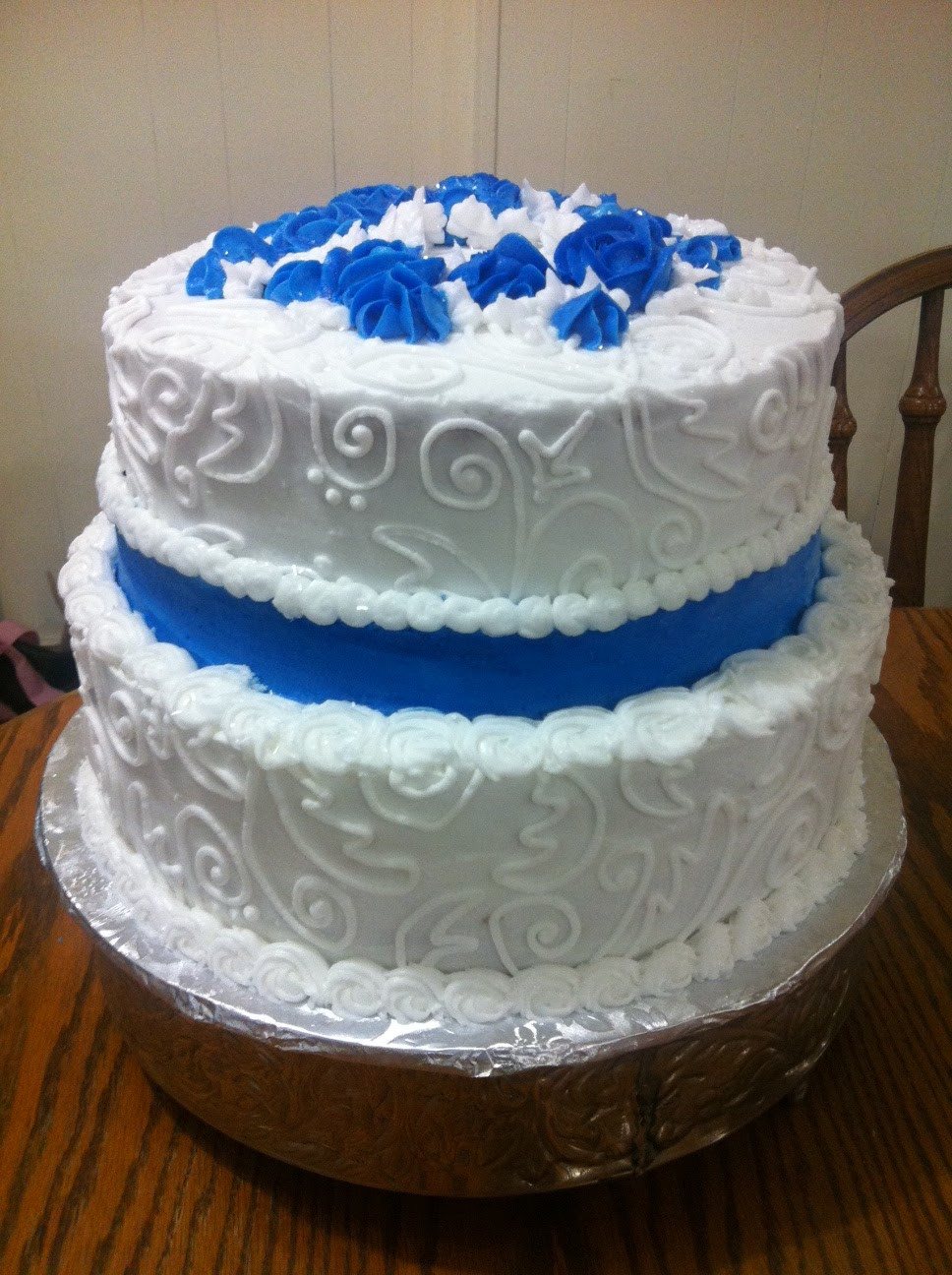 2 Layer Wedding Cakes
 Life and Other Shenanigans Two Tier Blue Wedding Cake