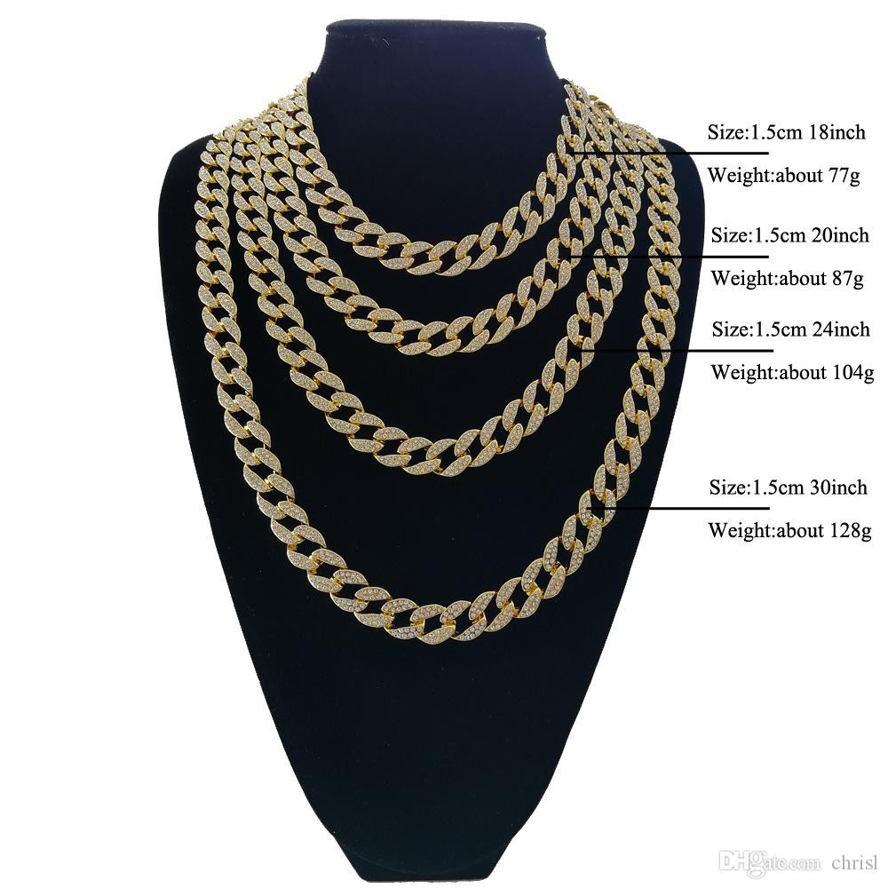 20 Inch Necklace Chain
 2019 Full Diamond Cuban Necklace 18inch 20inch 24inch