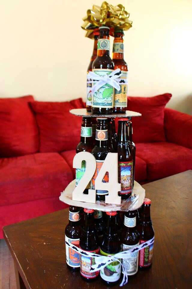 24Th Birthday Party Ideas
 24th Birthday Beer Cake I made for my boyfriend
