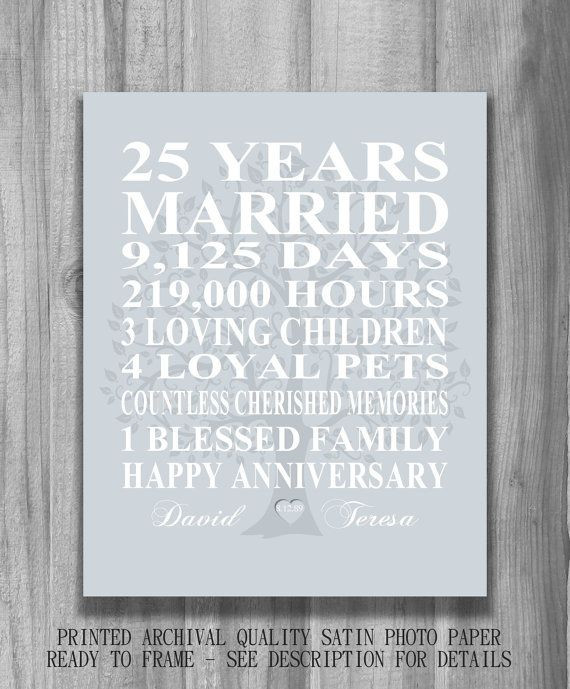 25Th Wedding Anniversary Gift Ideas For Wife
 The 25 best 25th anniversary ts ideas on Pinterest