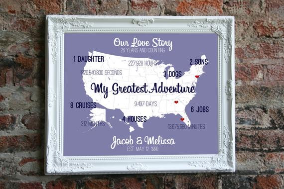 26 Year Anniversary Gift Ideas
 26th Wedding Anniversary Gift For Him 26 Year by SoleStudio