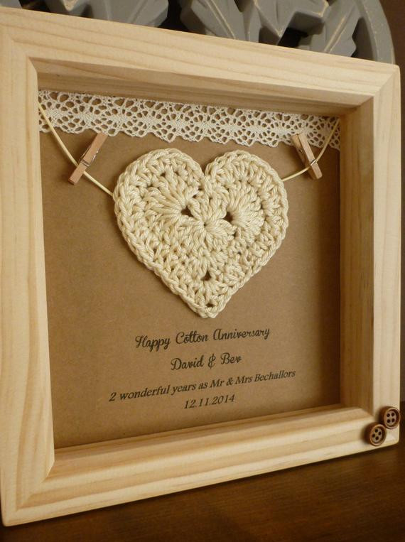 2Nd Anniversary Gift Ideas Cotton
 Cotton anniversary present 2nd wedding anniversary by TimeForGift