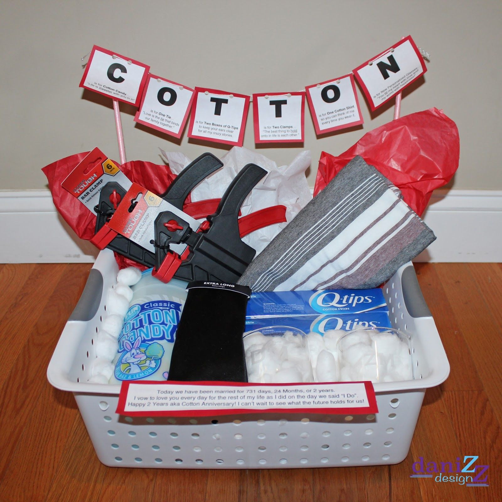 2Nd Year Anniversary Gift Ideas For Him
 Cotton Anniversary Gift Basket plus several more t