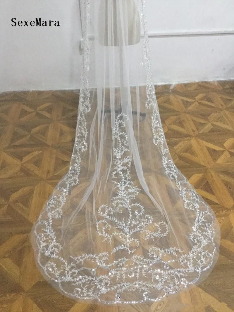 3 Tier Cathedral Wedding Veils
 Real Picture High Quality Wedding Veil e Tier 3 meters