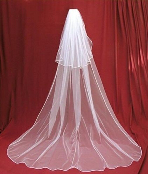 3 Tier Cathedral Wedding Veils
 Wedding accessories 2016 Bride Veils Charming Ivory white