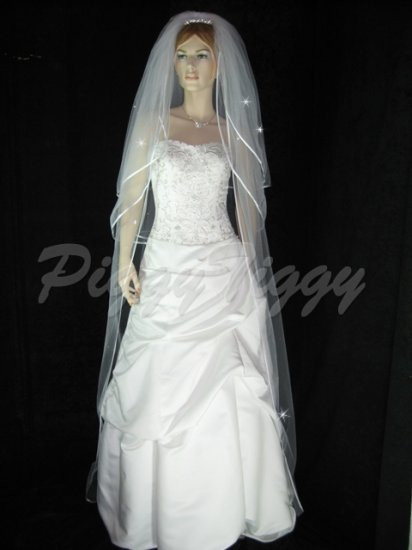 3 Tier Cathedral Wedding Veils
 3 Tier White Bridal Cathedral Length Swarovski Crystal
