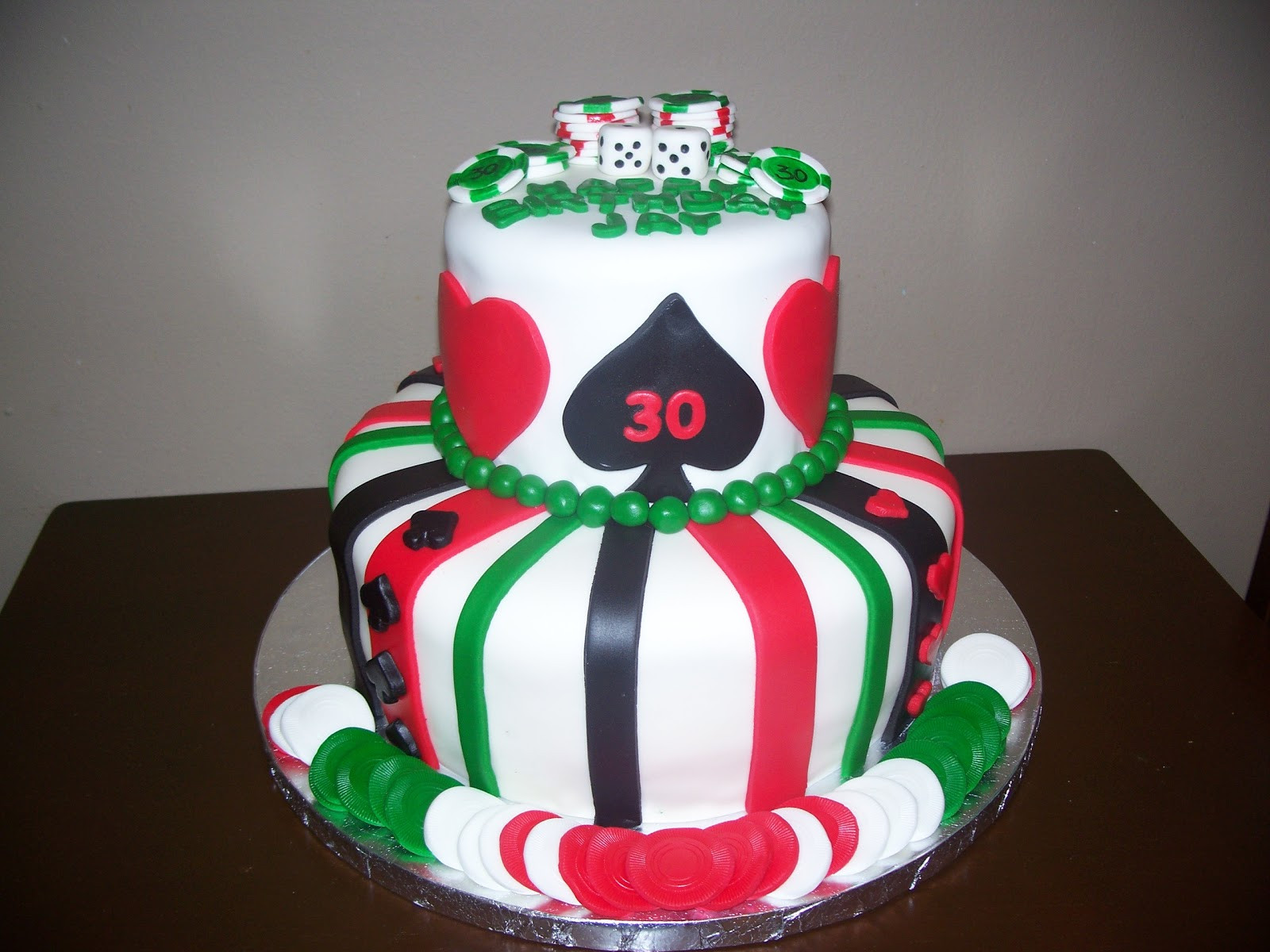 30th Birthday Cakes For Him
 SweetDaisyCakes Poker themed 30th birthday cake