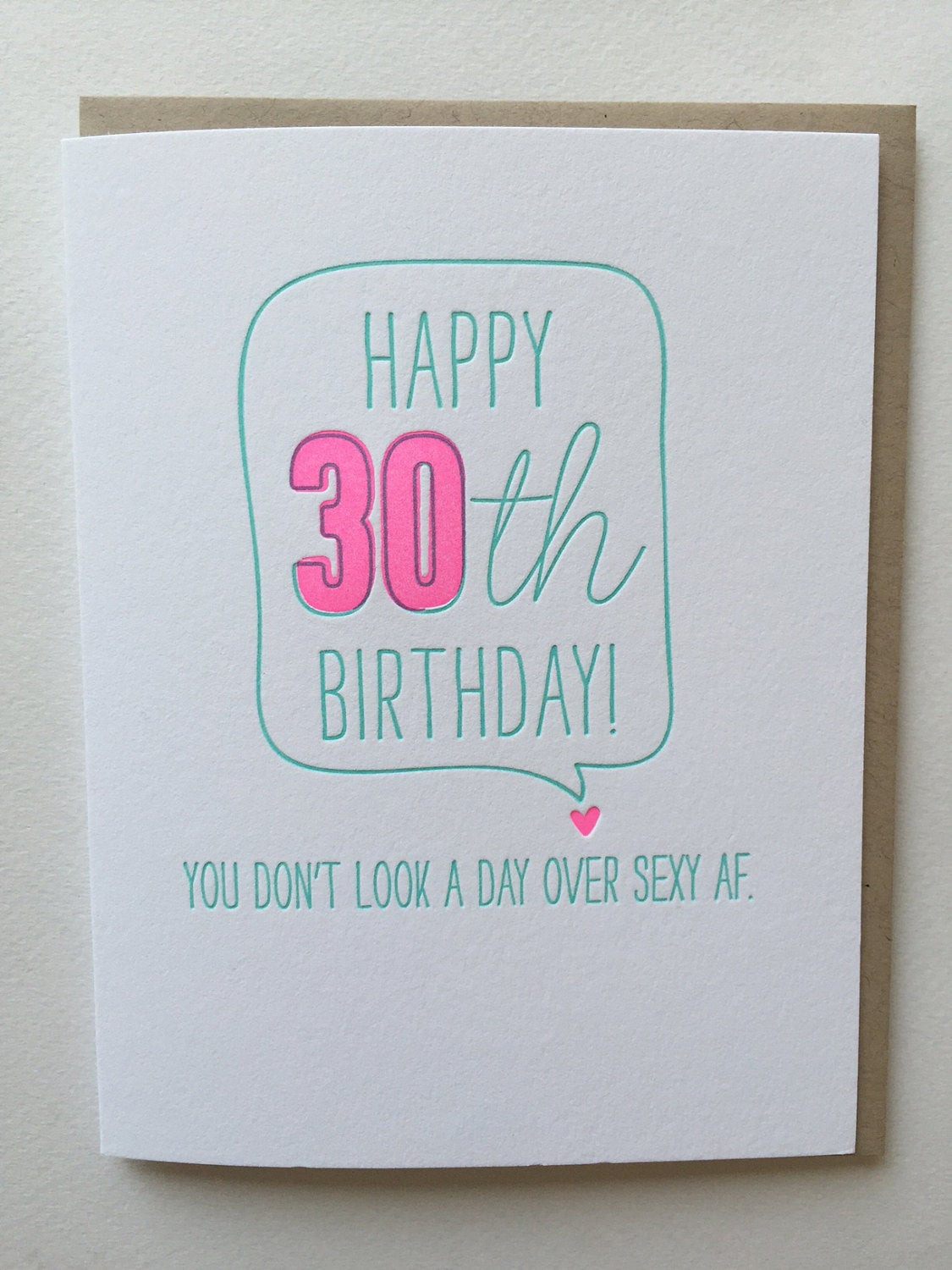 30th Birthday Cards
 30th birthday card Funny Card for 30th birthday Letterpress