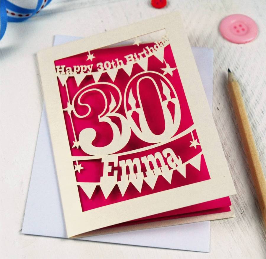 30th Birthday Cards
 personalised papercut 30th birthday card by pogofandango