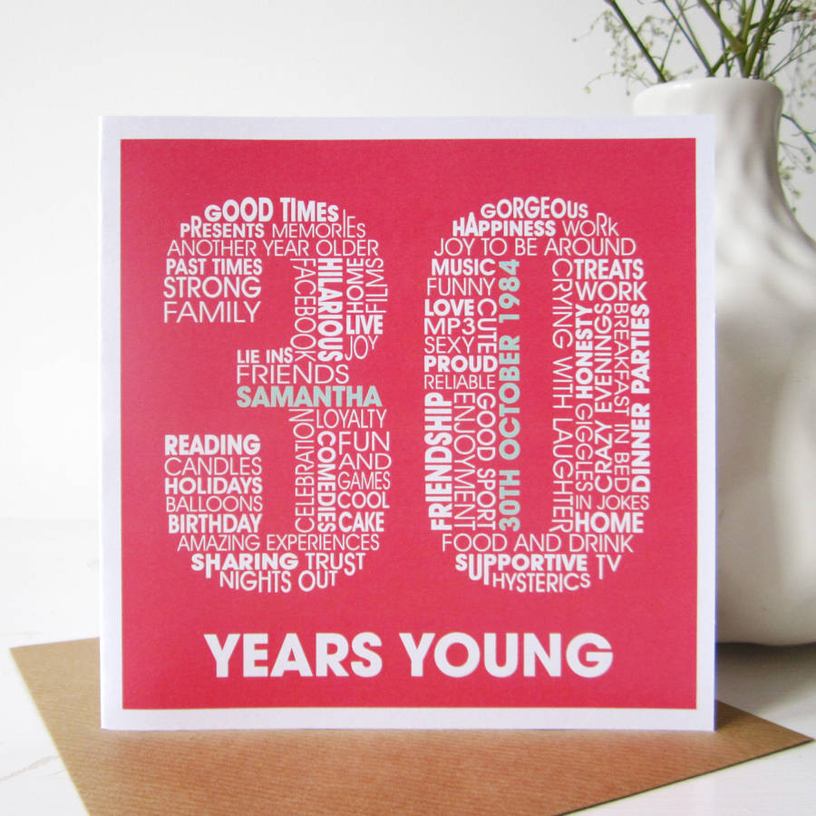 30th Birthday Cards
 personalised 30th birthday card by mrs l cards