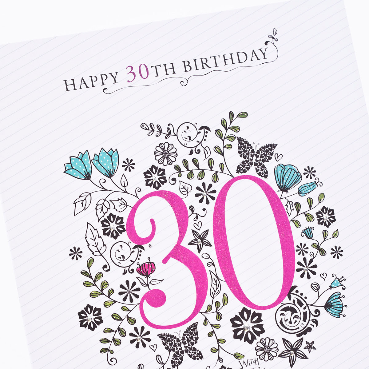 30th Birthday Cards
 30th Birthday Card Floral Print ly 99p