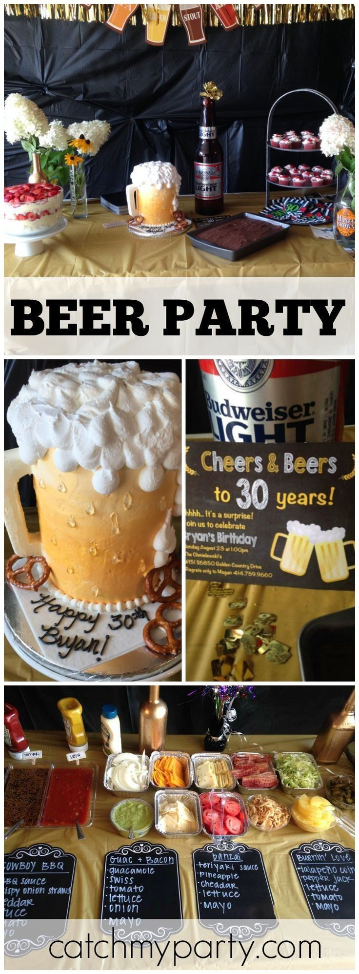 30th Birthday Decorations For Him
 Beer is the theme for this 30th birthday party See more