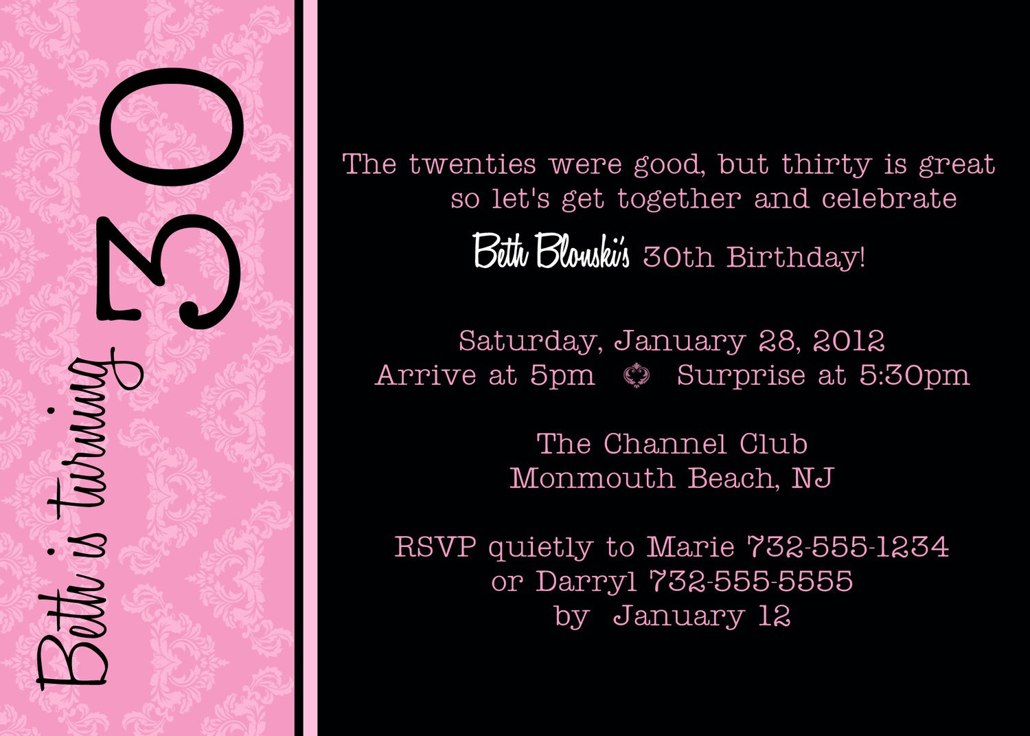 30th Birthday Party Invitations
 30th birthday printable birthday invitation diy print your