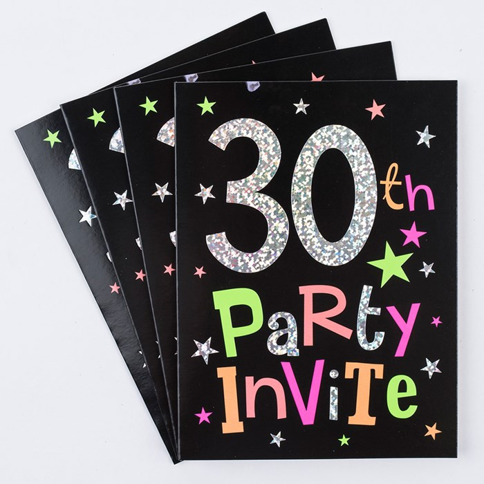 30th Birthday Party Invitations
 30th Birthday Party Invitation Cards Pack 10