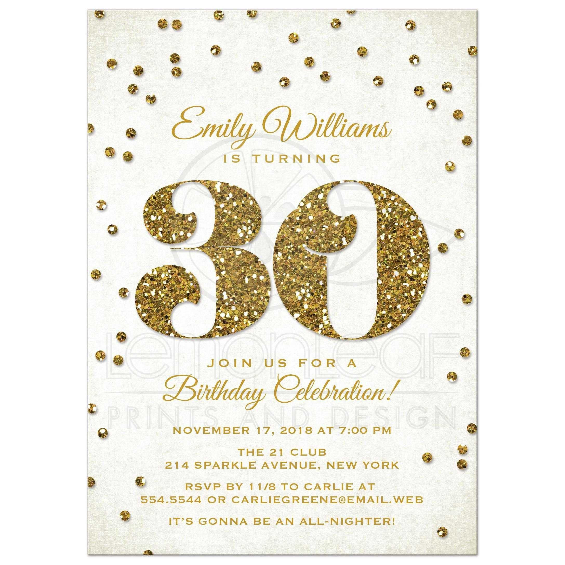 30th Birthday Party Invitations
 30th birthday invitations templates free printable in 2019