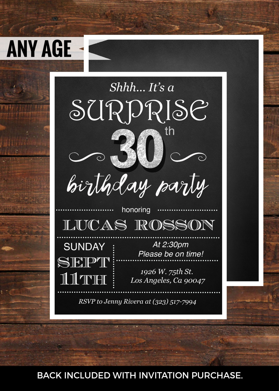 30th Birthday Party Invitations
 Surprise 30th birthday invitations for him by