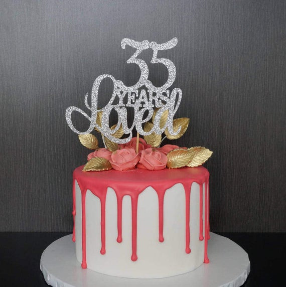 35 Year Old Birthday Party Ideas
 35 Years Loved Cake Topper Anniversary Cake Topper 35th