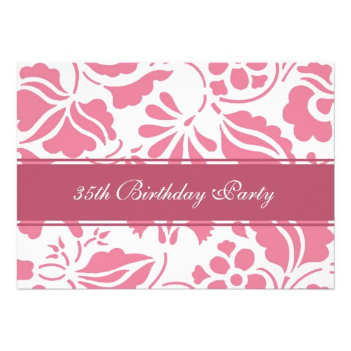 35th Birthday Decorations
 Floral 35th Birthday Party Invitations