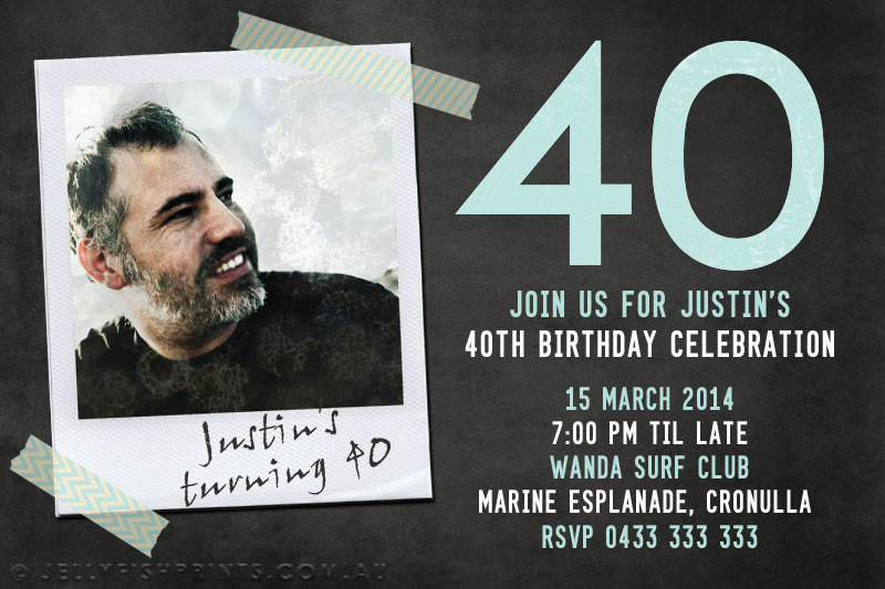 40 Birthday Invitations
 Printable 40th Birthday Invitations Jellyfish Prints