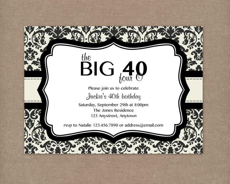 40 Birthday Invitations
 FREE 40th Birthday Invitation Wording – Bagvania