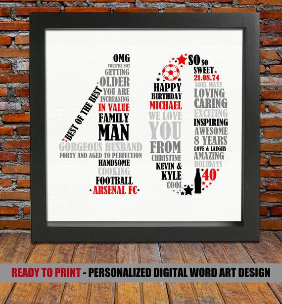 40th Birthday Gifts Men
 Personalized 40th Birthday Gift for Him 40th by BlingPrints
