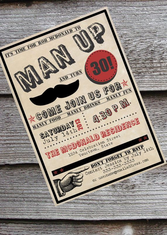 40th Birthday Invitations For Men
 65 best Man s birthday party ideas images on Pinterest