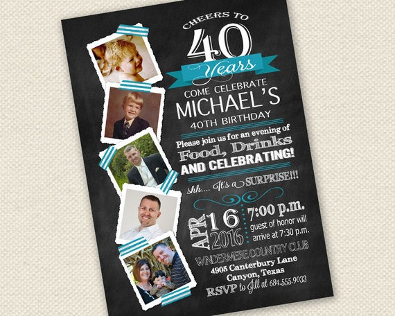 40th Surprise Birthday Invitations
 40th Birthday Invitation Surprise Birthday Invitation