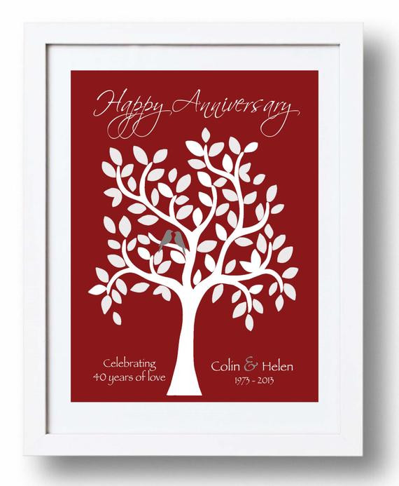 40th Wedding Anniversary Gift Ideas For Parents
 40th Anniversary Gift for Parents 40th Ruby Anniversary