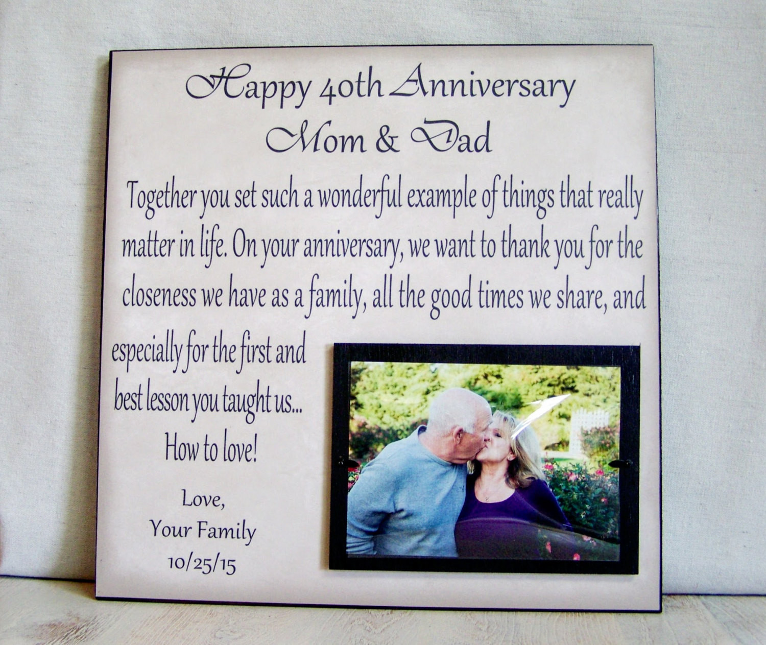 40th Wedding Anniversary Gift Ideas For Parents
 Anniversary Picture Frame Gift 40th Anniversary 30th