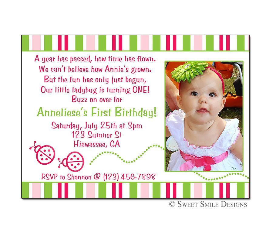 4th Birthday Party Invitation Wording
 Birthday Invitation Ladybug Printable Digital File