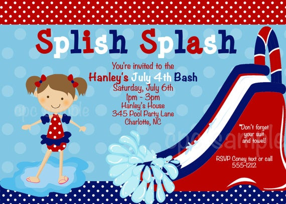 4Th Of July Pool Party Ideas
 Items similar to 4th of July Pool Party Invitations July