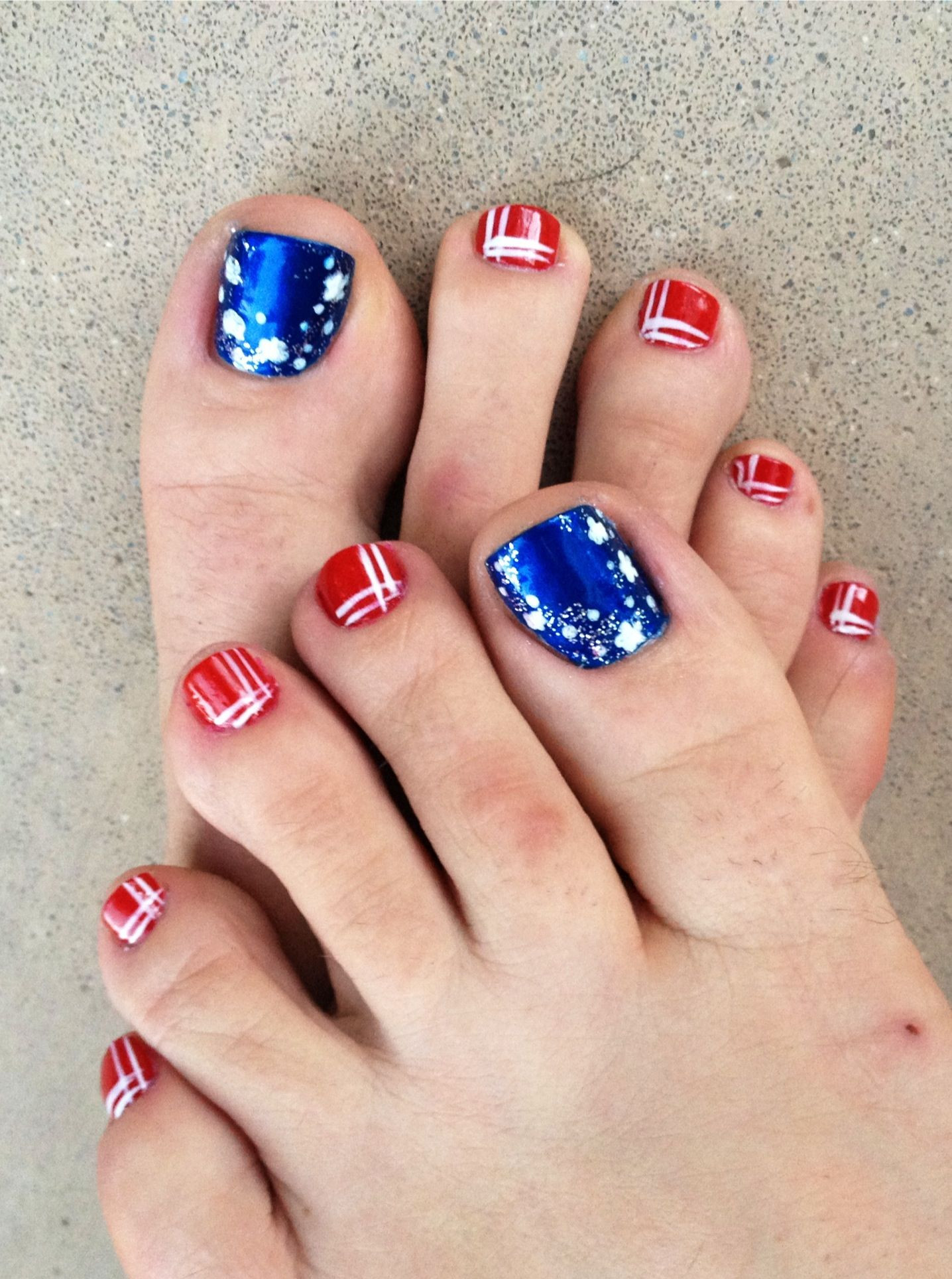 4th Of July Toe Nail Art
 4th of July Toes