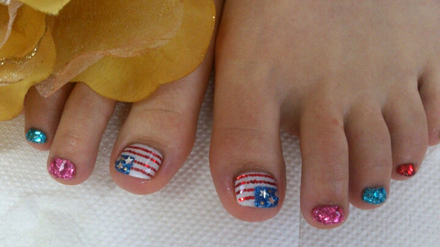 4th Of July Toe Nail Art
 Fourth of July Nail Art and Toe Nail Designs
